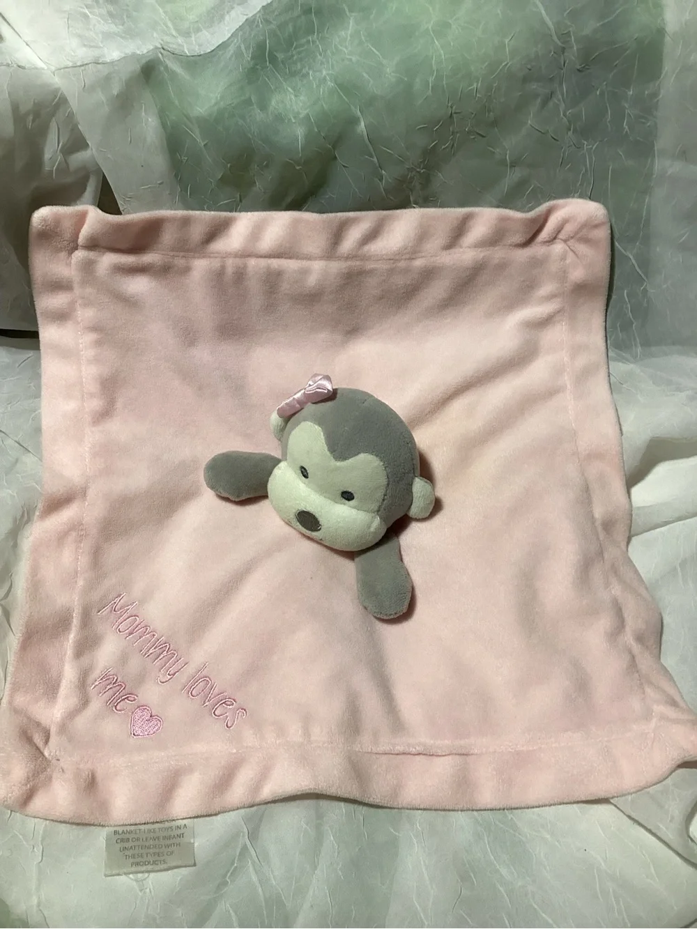 Carter's Pink Monkey Baby Security Blanket 